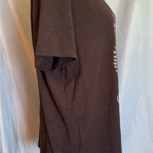 Black Graphic Tee with Pink Accents - Picture 2 of 8